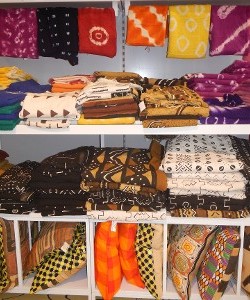 Assorted Mud Cloths and Kuba Cloth Pillows from Mali West Africa